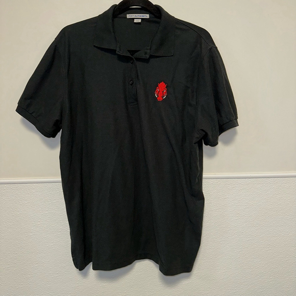 Women's Port Authority Polo Shirt XXL Black Red Embroidered Arkansas Razorbacks - Picture 1 of 7